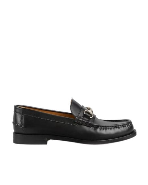 Gucci Black Horsebit Detailed Loafers for men