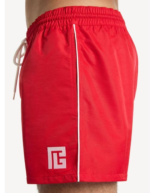 Balmain Pb Embroidered Swim Shorts for men
