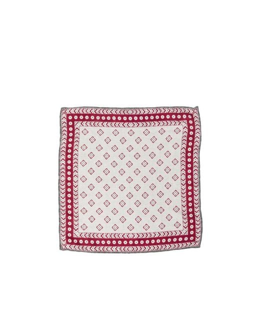 Brunello Cucinelli Multicolor Geometric Printed Pocket Square for men