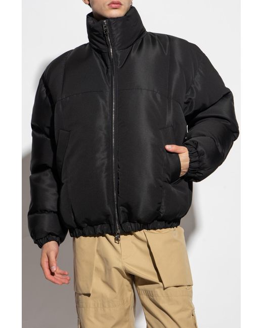 McQueen Black Long Sleeved Zipped Padded Jacket for men