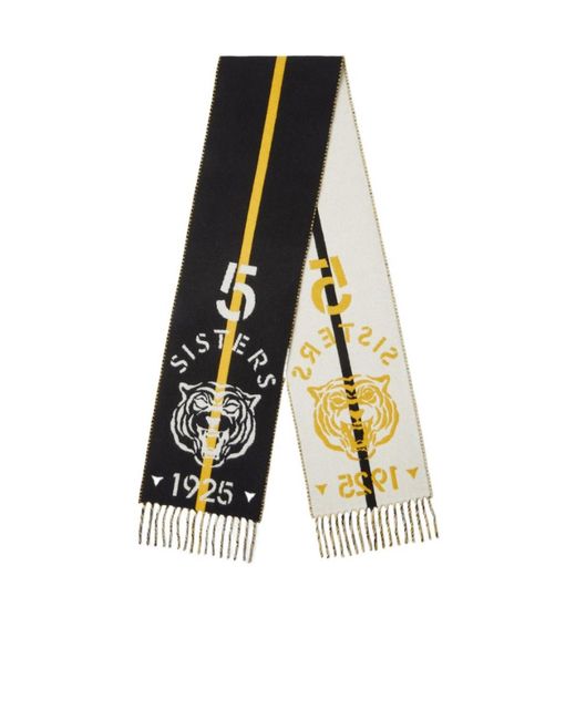 Fendi White And Wool And Cashmere 5 Sisters Scarf
