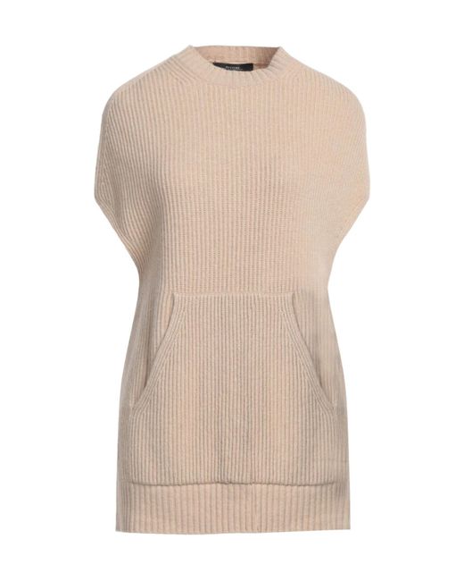 Weekend by Maxmara Natural Solid-Color Knitted Short-Sleeved Shirt