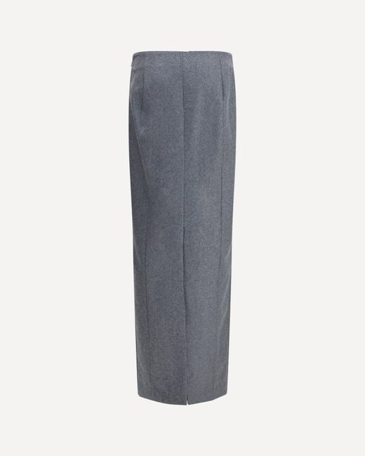 Thom Browne Gray Grosgrain Loop Tab Zipped Pencil Skirt