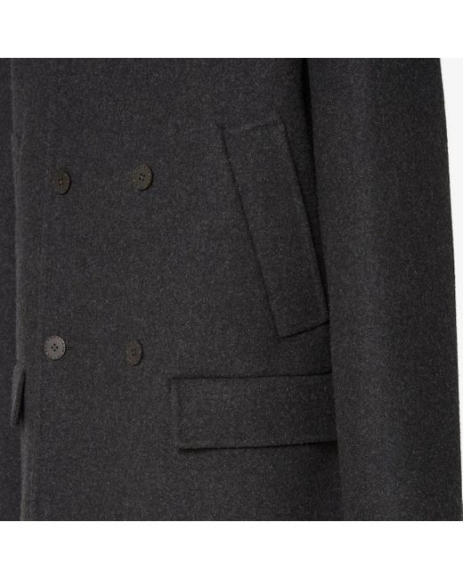 Fendi Black Double-Breasted Wool Coat for men