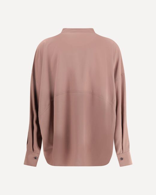 Brunello Cucinelli Pink Silk Blouse