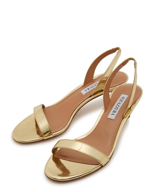 Aquazzura Natural So Nude 50 Metallic Leather Sandals