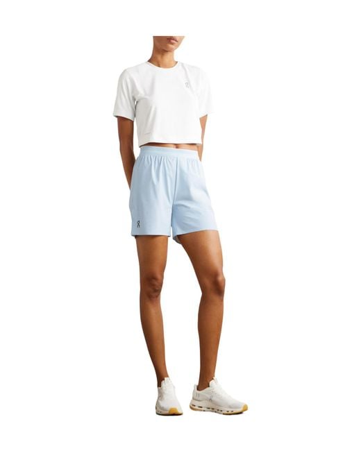 On Shoes Blue Stretch Recycled Shorts