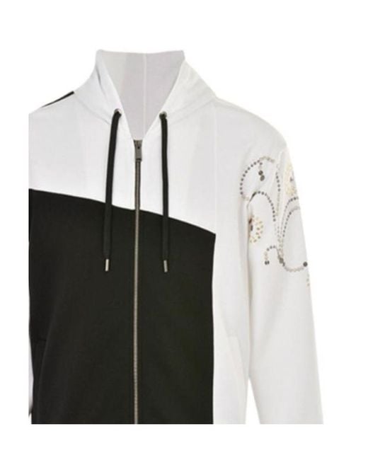 Versace White Logo Hooded Casual Jacket for men