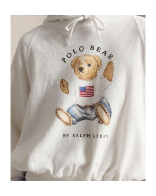 Polo Ralph Lauren White Polo Bear Slim Hoodie