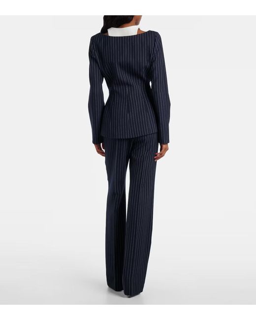 Mugler Blue Striped Casual Pants