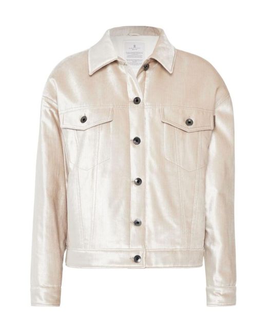Brunello Cucinelli Natural Button-Up Padded Jacket