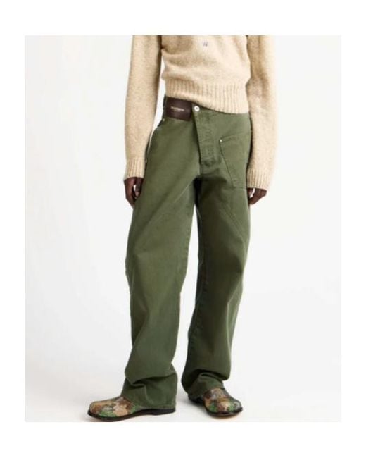 J.W. Anderson Green Jw Anderson Twisted Workwear Jeans for men