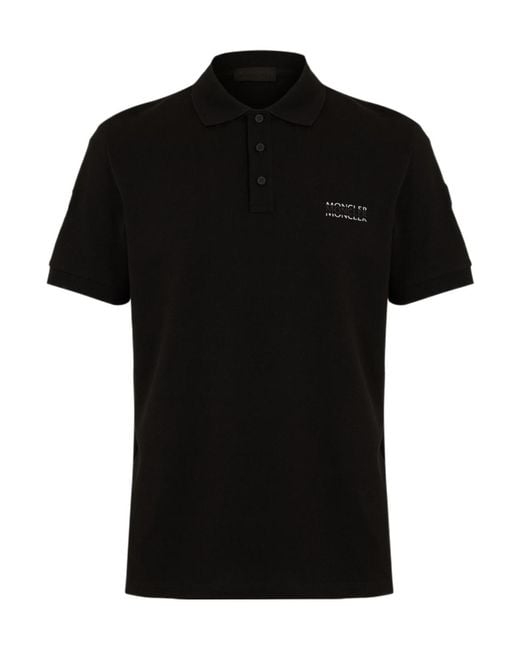 Moncler Black Short Sleeve Polo Shirt for men