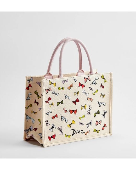 Dior Natural Iviera Medium Book Tote With Strap