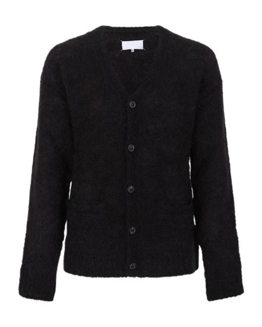 Maison Margiela Black Button-Up Knit Cardigan for men