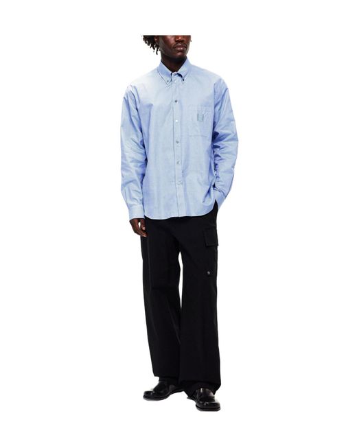 Fendi Blue Solid Color Shirt for men