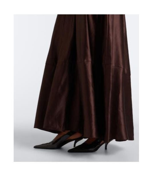 Joseph Black Nova Pleated Linen And Silk Maxi Dress