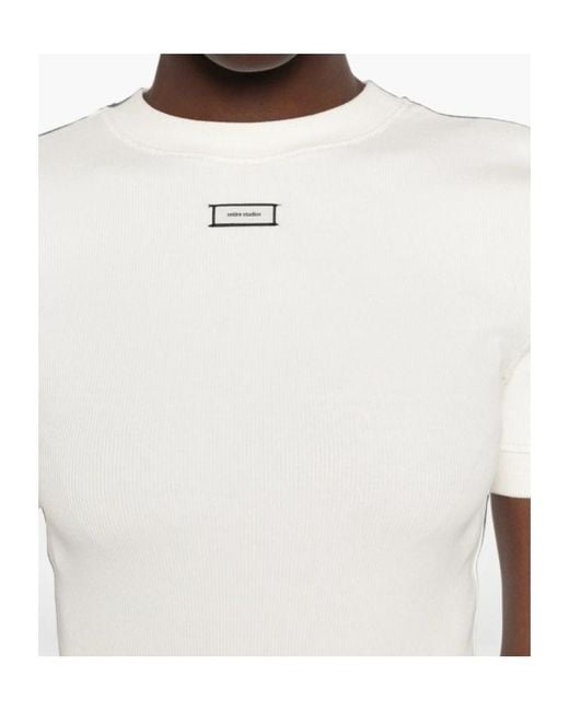 Entire studios White Crew-Neck Logo T-Shirt