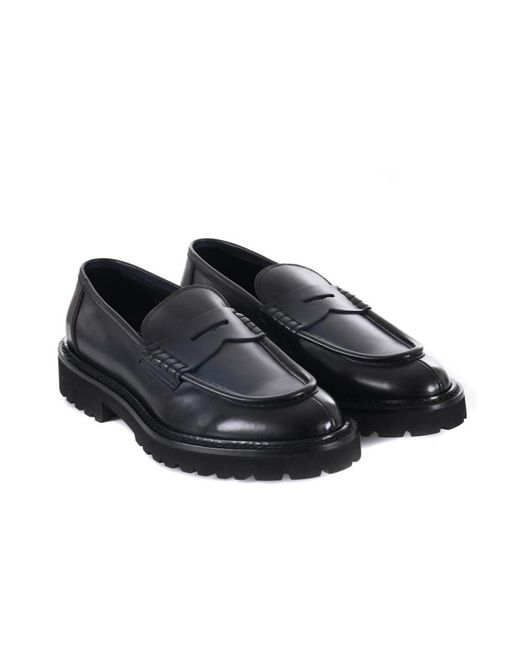 Doucal's Black Penny Slip-On Loafers for men