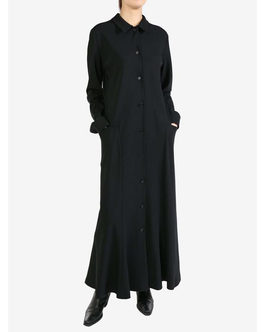 The Row Black Myra Silk Shirtdress