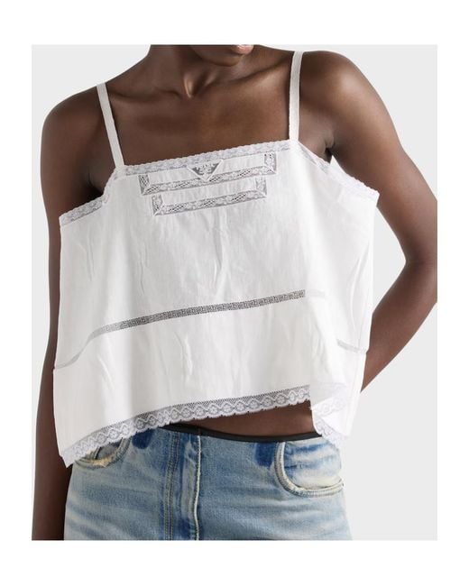 Prada White Linen Top