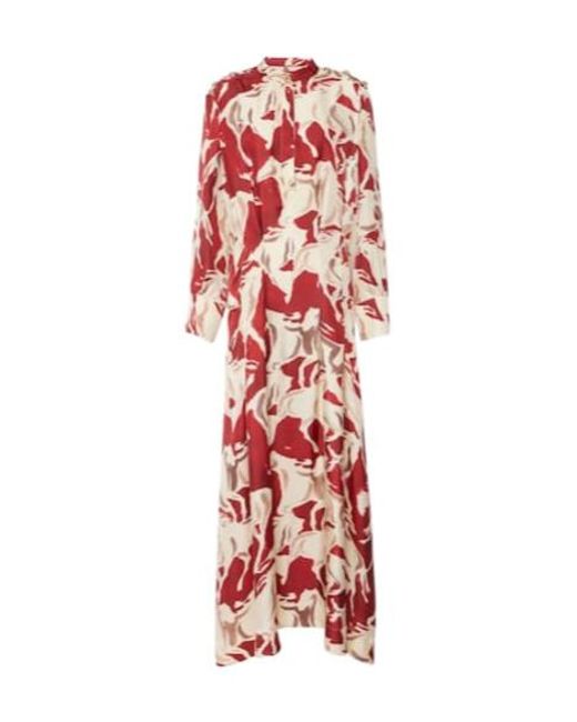 Altuzarra Red Felicia Printed Silk Maxi Dress