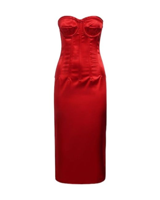 Dolce & Gabbana Red Elastic Tight Dress