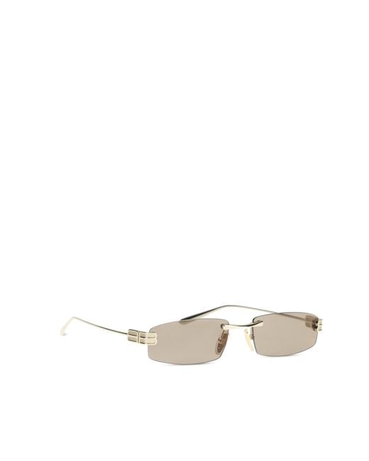 Balenciaga White Eyewear Rectangle Frame Sunglasses