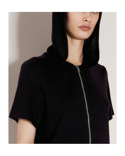 Our Legacy Black Knitted Slim Hooded Zip-Up Knitted Cardigan