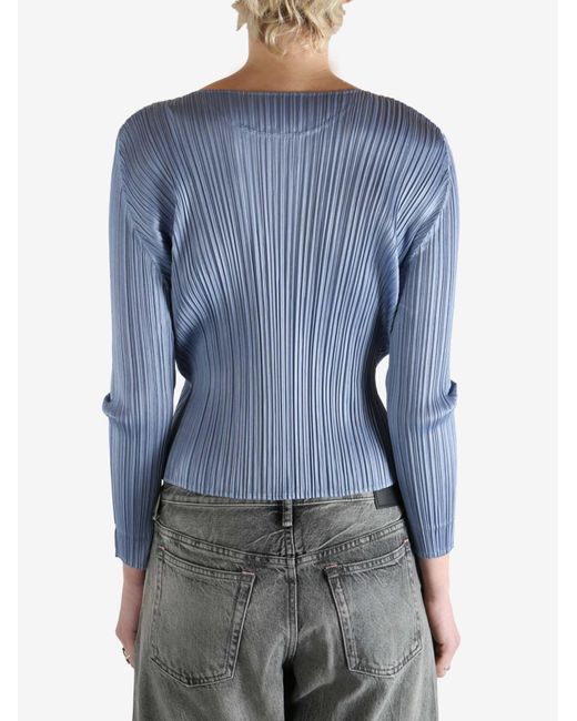 Pleats Please Issey Miyake Blue Pleats Please Issey Miyake Monthly Colors: December Cardigan