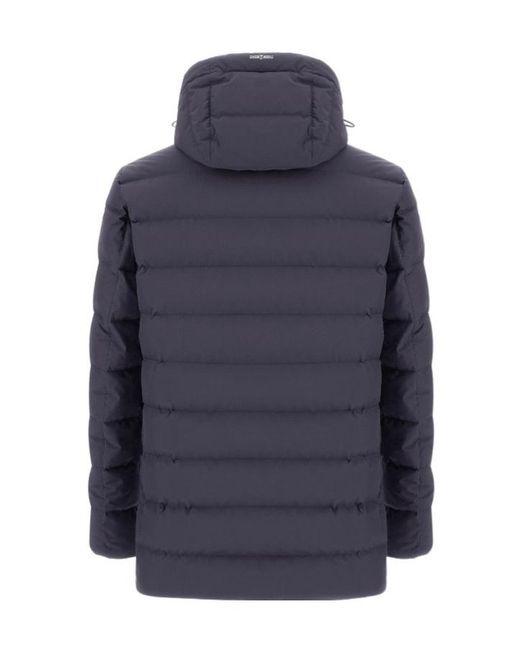Herno Blue Hooded Padded Coat for men