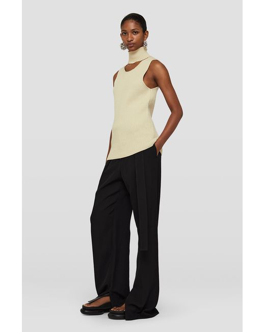 Jil Sander Natural Cut-Out Detailed High-Neck Knitted Vest