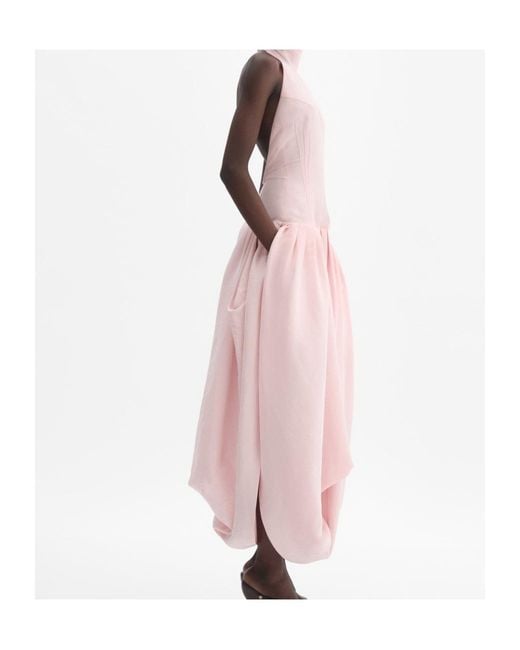 Magda Butrym Pink Halterneck Draped Dress