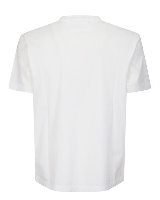 C P Company White Logo Crew Neck T-Shirt for men