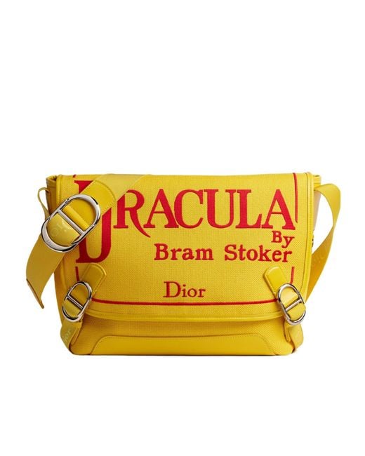 Dior Yellow Medium Jett Messenger Bag With Flap for men