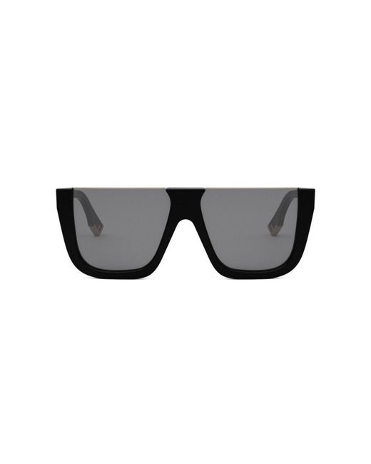 Fendi Gray Eyewear Round Frame Sunglasses for men