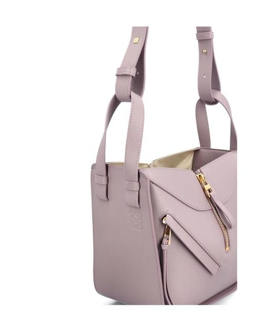Loewe White Hammock Logo Embossed Shoulder Bag