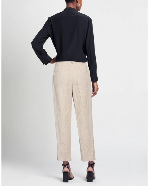 Brunello Cucinelli Natural Striped Woven Waistband Pants