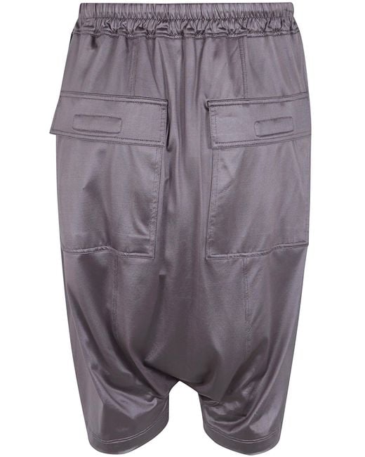 Rick Owens Blue Dropped-Crotch Drawstring Shorts for men