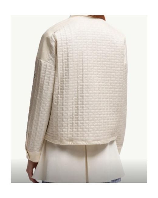 Moncler White Long-Sleeved Shirt Jacket