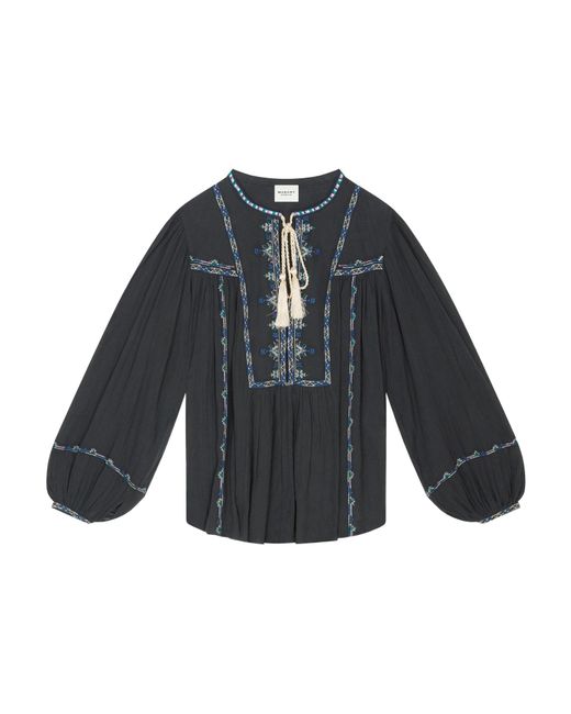 Isabel Marant Blue Isabel Marant Étoile Silekia Tassel-Detailed Blouse