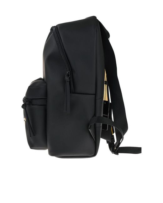 Emporio Armani Black Zippered Backpack for men