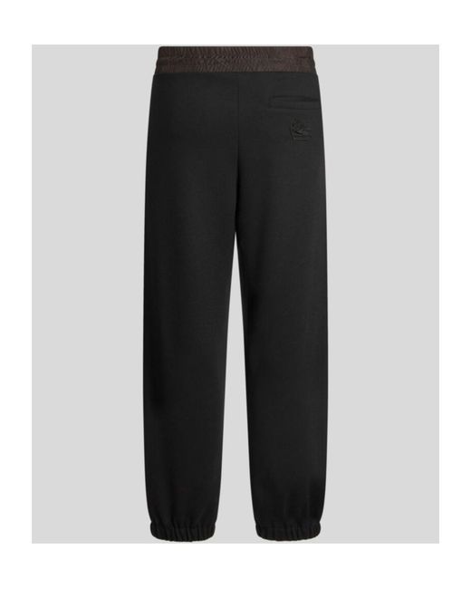 Etro Black Jersey Jogging Trousers for men