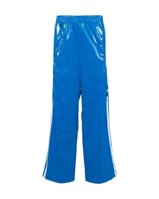 Doublet Blue Laminate Track Embroidered Sweatpants for men