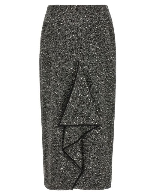 Valentino Gray Zippered Skirt