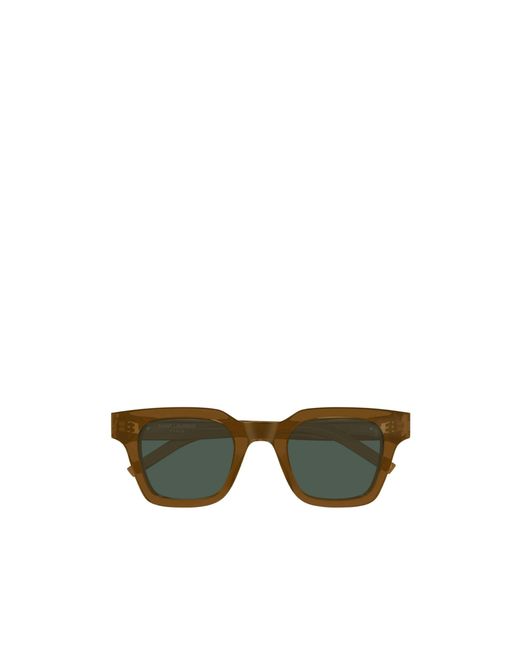 Saint Laurent Black Logo Square-Frame Sunglasses for men