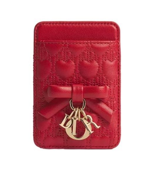 Dior Red Qixi Lady Magnetic Card Holder