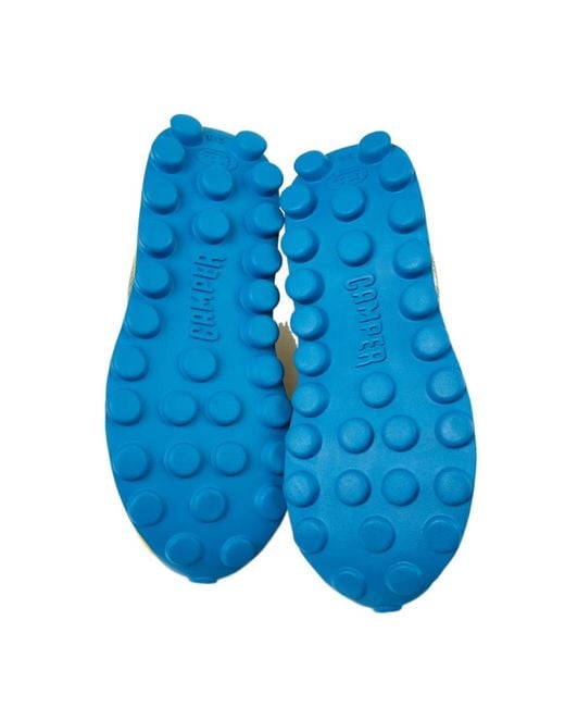 Camper Yellow Pelotissima Knit Lace-Up Sneakers