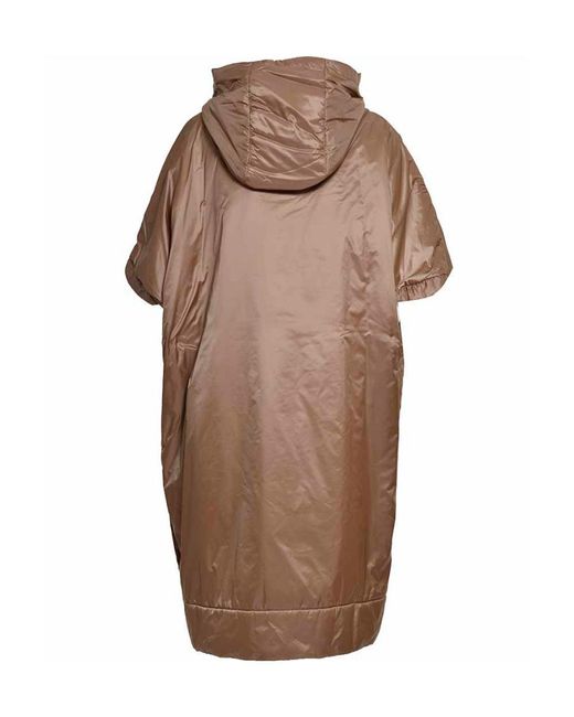 Max Mara Brown Short-Sleeve Padded Coat