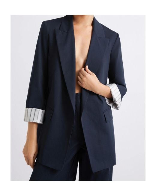 Marella Blue Pure Cotton Gabardine Blazer